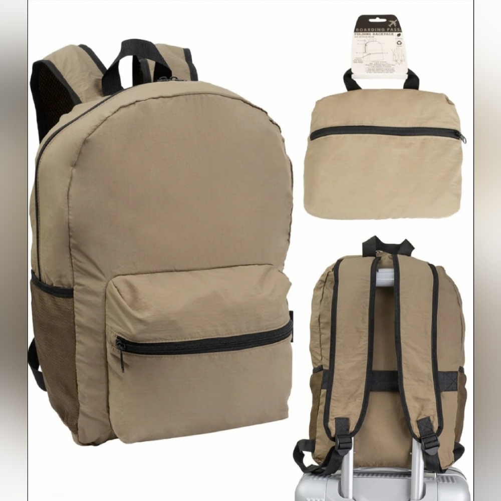 NWT Chocolate Brown Foldable Backpack
